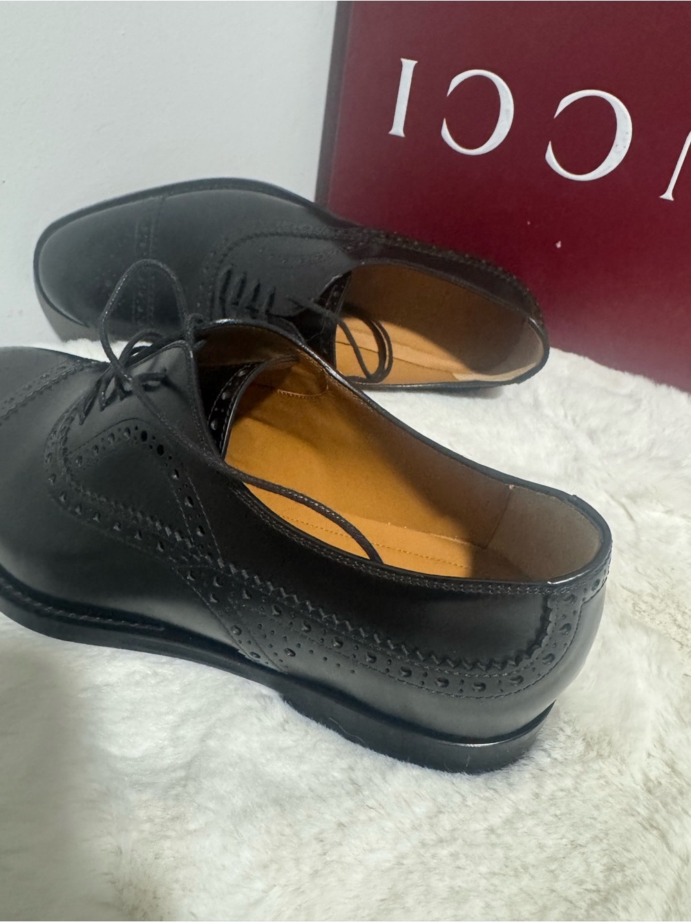 Gucci Black Brogue Men's Oxfords - Picture 10 of 11
